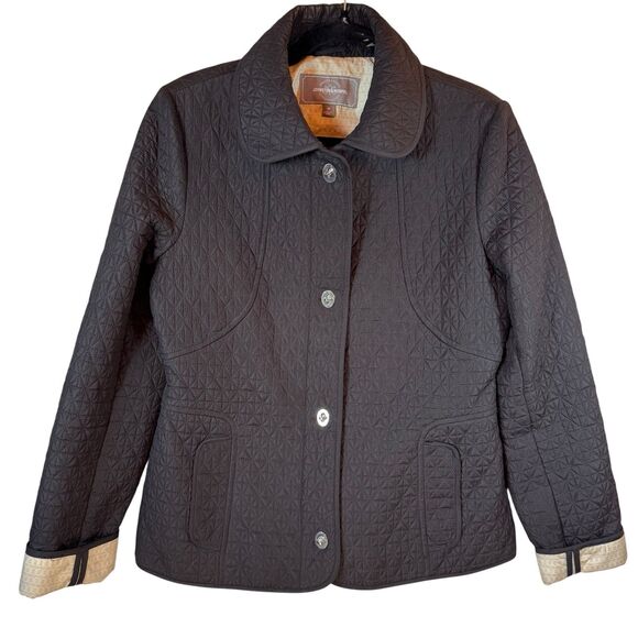 Johnston & Murphy Jacket Women Medium Black Quilted Lined Soft Shell Toggle - Picture 1 of 10